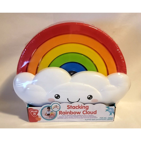 Stacking Rainbow Cloud 6+ Months Playgo Learning Developmental Toy Infant - Picture 1 of 4